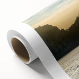 Art deco poster of a serene Vietnamese landscape in pastel shades on rolled canvas, ideal for nursery wall art.