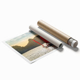 Extra large rolled print of a serene Vietnamese landscape with lush greens and florals, ideal for classy bathroom decor.