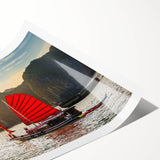 Extra large wall art featuring line art flowers in muted earth tones on a rolled print.