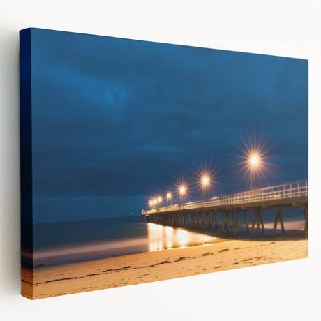 Side view of a stretched canvas featuring a realistic Adelaide scenery in natural hues, ideal for kitchen wall art.