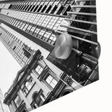 Large abstract wall art depicting the Brisbane skyline in muted earth tones on acrylic glass.