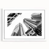 Abstract art print of Brisbane landscape in textured style, featuring earthy and blue tones on a large framed canvas.