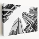 Large canvas print featuring a detailed Brisbane skyline in muted earth tones, suitable for kitchen wall art.