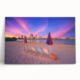 Black and white stretched canvas of Perth, Australia skyline, ideal for kitchen wall art or bedroom ambiance.