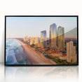 Large abstract wall art depicting a Queensland, Australia scenery in muted earth tones on a framed acrylic.