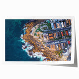Sydney skyline in muted gray tones on a large rolled canvas, suitable for dining room decor.