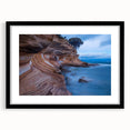 Abstract art print of colorful, textured scenery in Tasmania on a large framed canvas, ideal for living room decor.