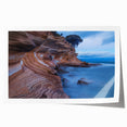 Extra large rolled print depicting Tasmania scenery with vibrant green and blue tones, ideal for art wall dining room.