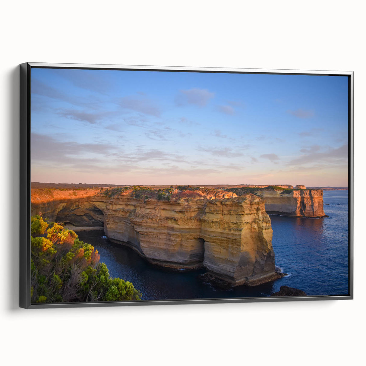 Framed canvas featuring a black and white vintage landscape of Australia, ideal for bedroom wall decor.