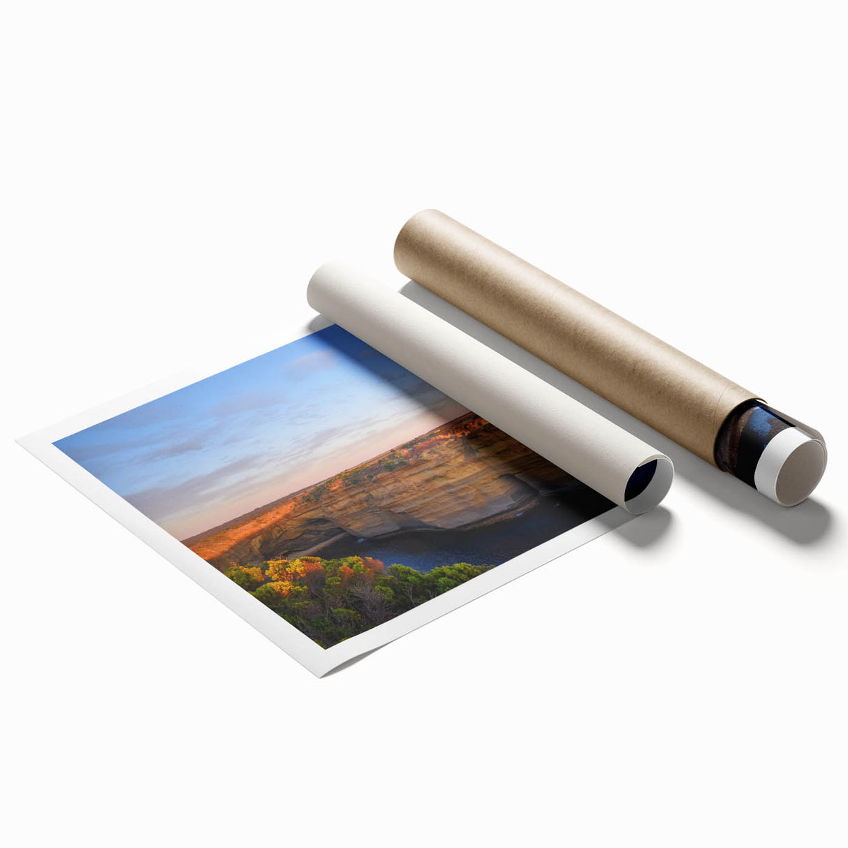 Extra large rolled print of Australian scenery, featuring vibrant floral elements.