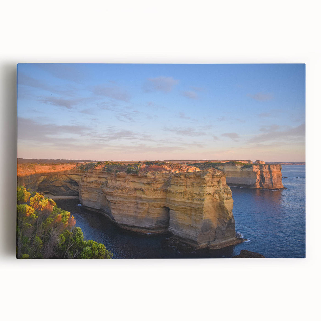 Black and white stretched canvas of Sydney skyline, suited as kitchen wall art or in a bedroom.