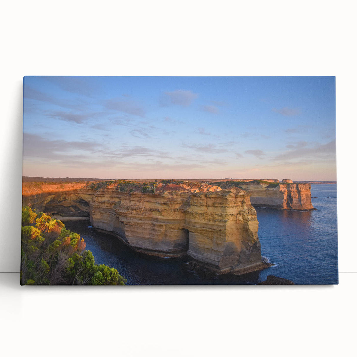 Black and white stretched canvas depicting the Sydney skyline, ideal for kitchen wall art.