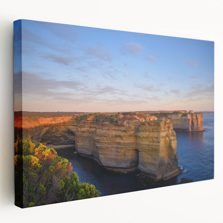 A panoramic view of an Australian landscape on a stretched canvas, featuring earthy tones, ideal for kitchen wall art.
