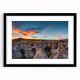 Abstract art print of Alberta scenery in vibrant colors on a textured, extra large canvas, ideal for living room decor.