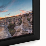 Extra large framed canvas featuring a textured black wall art with colorful Alberta, Canada scenery.