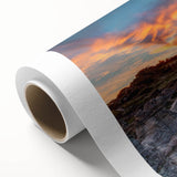 Art deco poster of Alberta, Canada scenery in pastel shades on rolled canvas, suitable for nursery wall art.