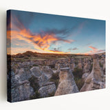 Landscape painting of Alberta, Canada on stretched canvas featuring muted earth tones, ideal for kitchen wall art.