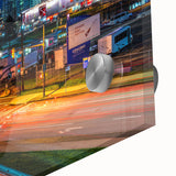 Large abstract wall art of British Columbia scenery on acrylic glass, in muted earth tones, suitable for dining room decor.