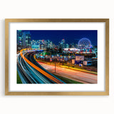 Extra large abstract art print of British Columbia scenery in gold frame, featuring textured brush strokes in earth tones.