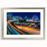 Textured abstract art print of British Columbia scenery in muted earth tones, framed with a silver mat.
