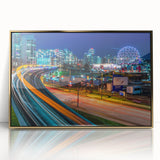 Framed acrylic print of British Columbia scenery in gold tones, ideal for modern art wall decor.