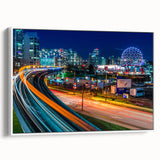 Vintage poster art of British Columbia scenery on a framed canvas, featuring colorful art in large format.