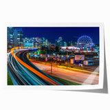 Scenic view of British Columbia with lush greenery and mountains, printed on a rolled canvas.