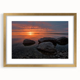 Extra large wall art featuring an abstract textured representation of Manitoba scenery in gold frame.