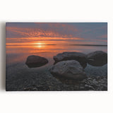 Black and white stretched canvas of Manitoba, Canada scenery, suitable as large kitchen wall art.