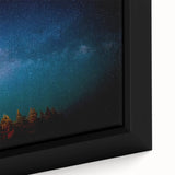 Extra large framed canvas of a textured, colorful art depicting New Brunswick scenery, ideal for living room decor.
