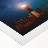 Art deco poster featuring a serene New Brunswick landscape in muted earth tones on rolled canvas.