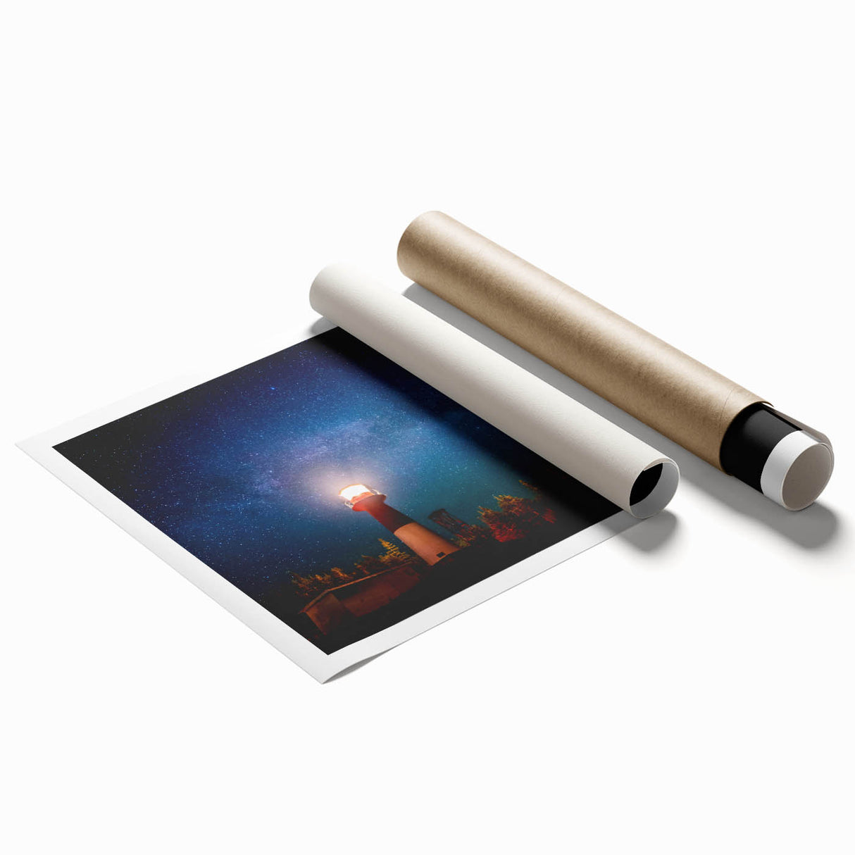 Extra large rolled print of New Brunswick scenery with muted earth tones, ideal for classy bathroom wall art.