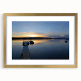 Extra large abstract art print of the Northwest Territories in textured gold frame, ideal for living room decor.