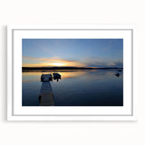 Abstract art print of the Northwest Territories landscape in muted earth tones on a framed white mat.