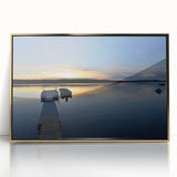 Framed acrylic print of a serene Northwest Territories landscape in muted earth tones, ideal for modern art wall decor.