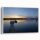 Vintage poster art of Northwest Territories landscape on framed canvas, featuring a colorful palette.