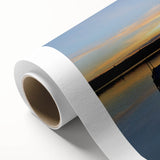 Art deco poster of Northwest Territories scenery on rolled canvas, featuring muted earth tones, ideal for nursery wall art.