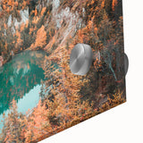 Large abstract wall art of Nova Scotia scenery in mid-century modernist style on acrylic glass.