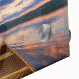 Large abstract wall art of Ontario's scenery in muted earth tones on acrylic glass, ideal for dining room ambiance.