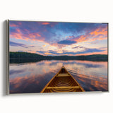 Framed canvas featuring a vintage-style landscape painting of Ontario, Canada, with colorful art in black tones.