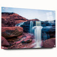 Acrylic glass print of Prince Edward Island scenery with muted earth tones, ideal for dining room decor.