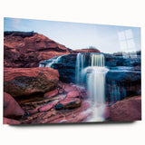 Acrylic print of a serene Prince Edward Island landscape in muted green and blue tones.