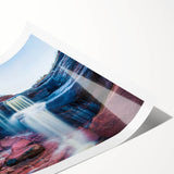 Extra large wall art featuring line art flowers in subtle colors on a rolled print, ideal for large living room decor.