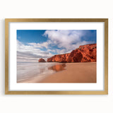 Extra large wall art featuring an abstract interpretation of Quebec scenery in textured gold and cream tones.