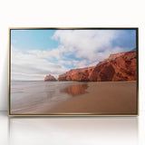 Framed acrylic print of Quebec scenery in muted earth tones, ideal for modern art wall decor.