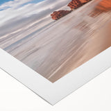 Art deco poster of Quebec scenery on rolled canvas, featuring muted earth tones, ideal for dining room wall art.