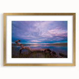 Extra large abstract art print depicting textured scenery of Saskatchewan, in a gold frame with mat.