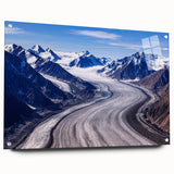 Acrylic print of a Yukon landscape in muted earth tones, ideal for bedroom or dining room decor.