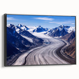 Black and white framed canvas depicting a vintage-style Yukon landscape, ideal for bedroom wall decor.
