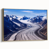 Framed canvas depicting a Yukon landscape in muted gold and black tones, ideal for bedroom wall art.